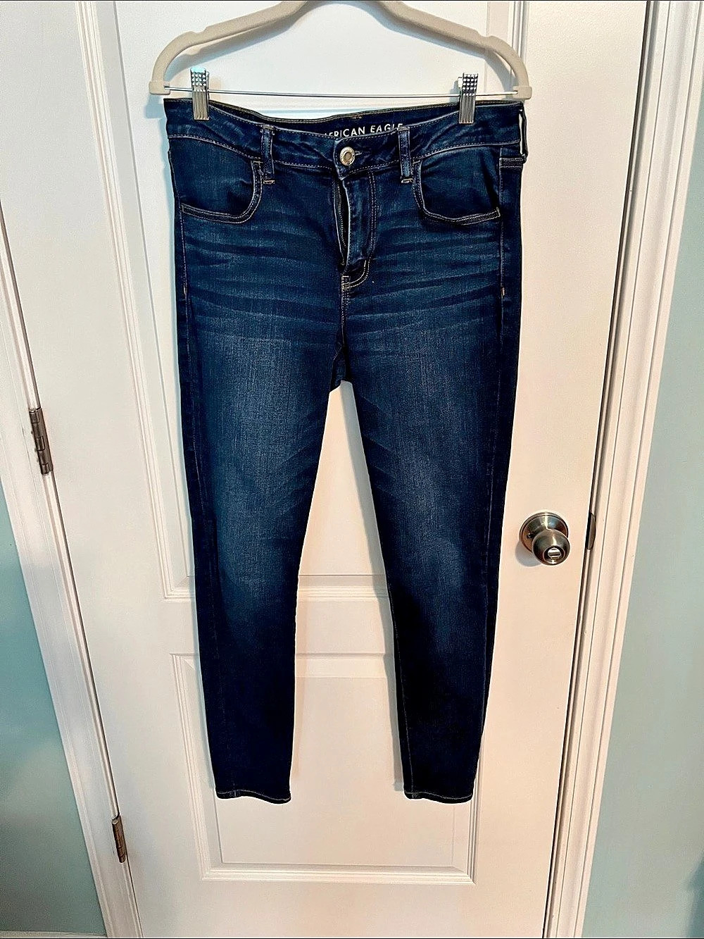American Eagle25 Jeggings Blue Waist 12 Long Like New